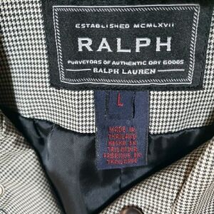 Ralph Lauren Houndstooth Trench Coat Size L